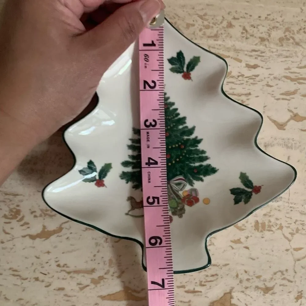 Vintage Mikasa Christmas story trees shaped dish